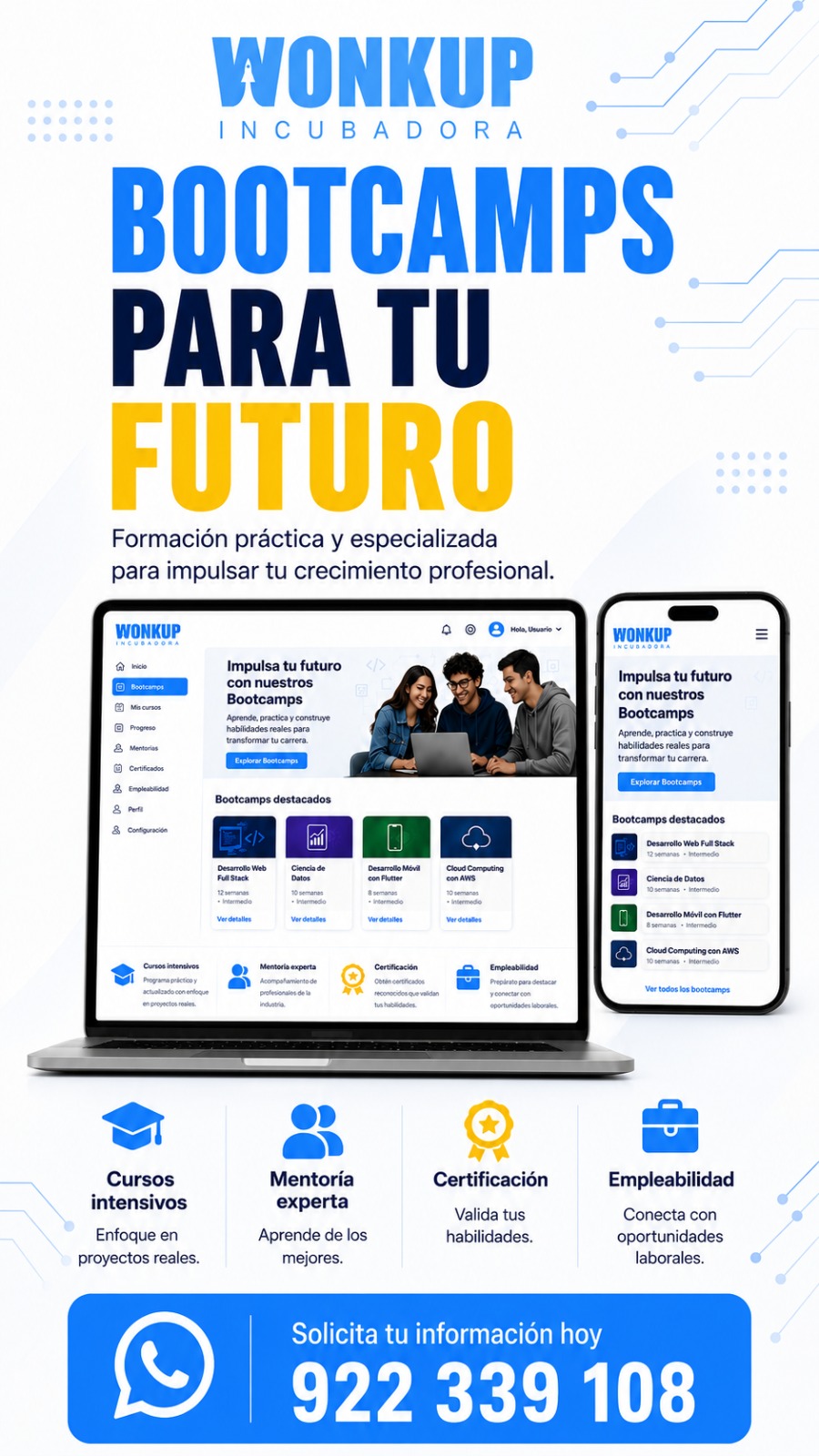 WONKUP Bootcamps — Formación intensiva y práctica en tecnología y negocios